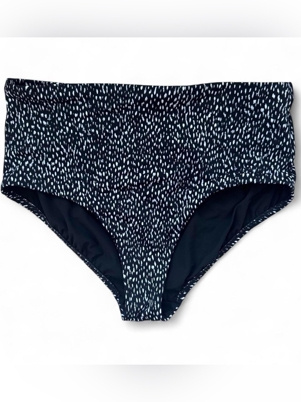 Athleta | High Waist Bikini Bottom | Black Animal Print | Size M | UPF 50+ 🖤🌿